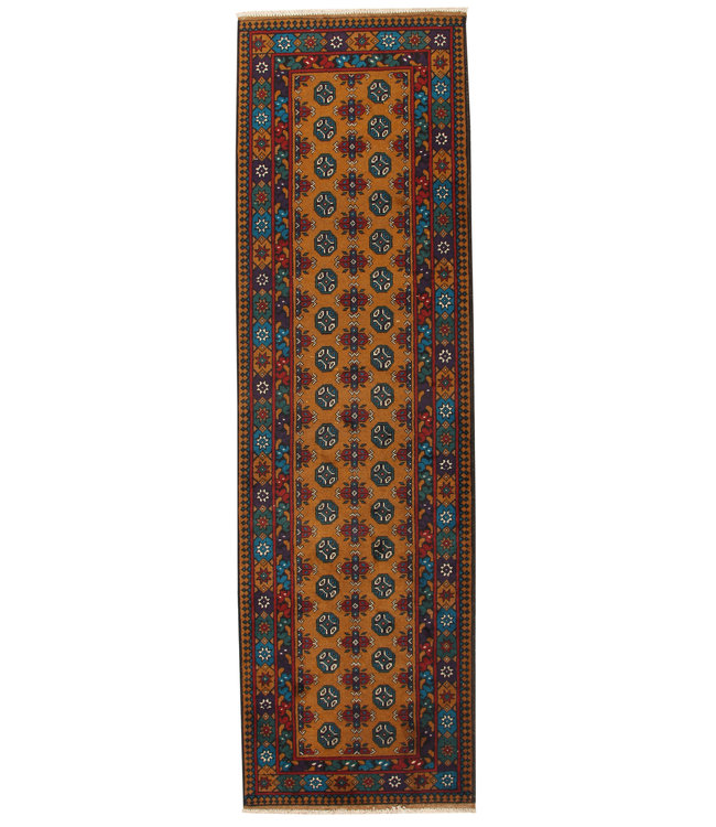 290x85 cm Handgemaakt Traditioneel Aqcha Wollen Oosters Loper Tapijt