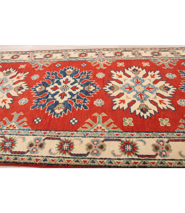 300x83 cm Handgeknüpft Kazak Wolle Läufer Teppich