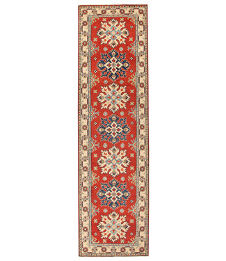 300x83 cm Hand Knotted Kazak Wool Runner Rug Oriental Carpet