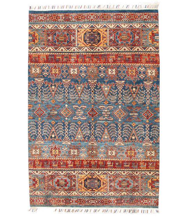 193x127 cm Hand Knotted Kazak Wool Rug Oriental Carpet