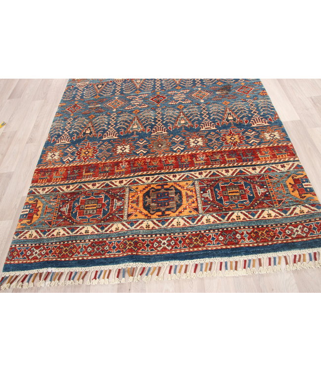 193x127 cm Hand Knotted Kazak Wool Rug Oriental Carpet