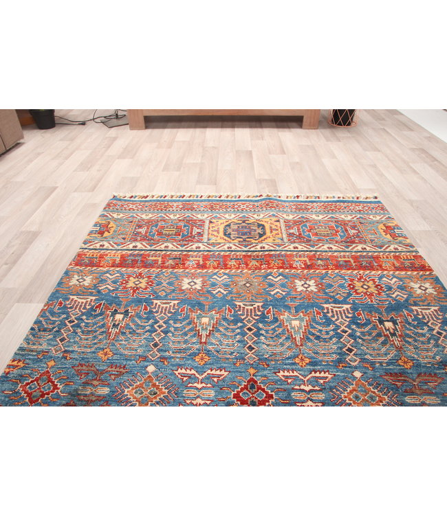 193x127 cm Hand Knotted Kazak Wool Rug Oriental Carpet