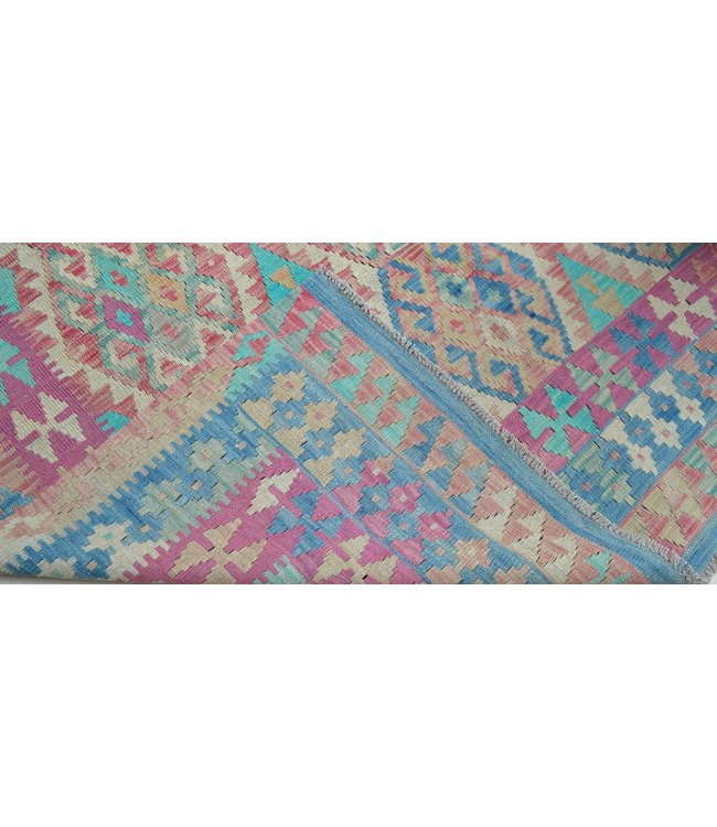 246x175 cm Handgeweven Oosters Kelim Tapijt Wol Vloerkleed