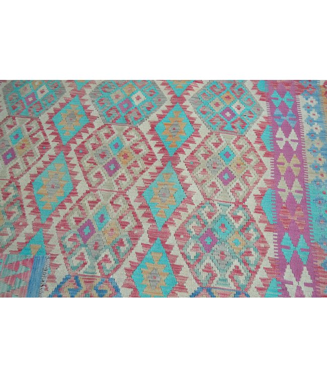 246x175 cm Handgeweven Oosters Kelim Tapijt Wol Vloerkleed