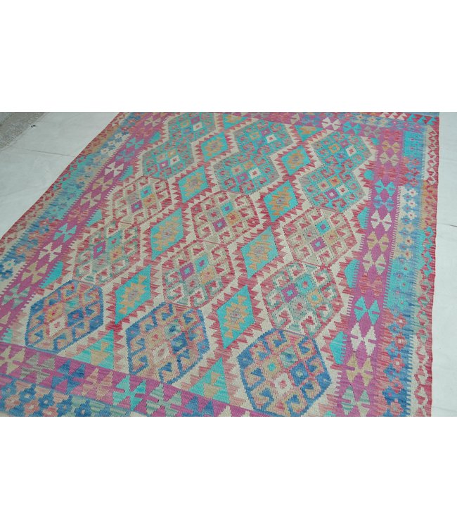 246x175 cm Handmade Afghan Kilim Area Rug Wool Carpet