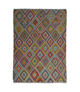 238x171 cm Handmade Afghan Kilim Area Rug Wool Carpet