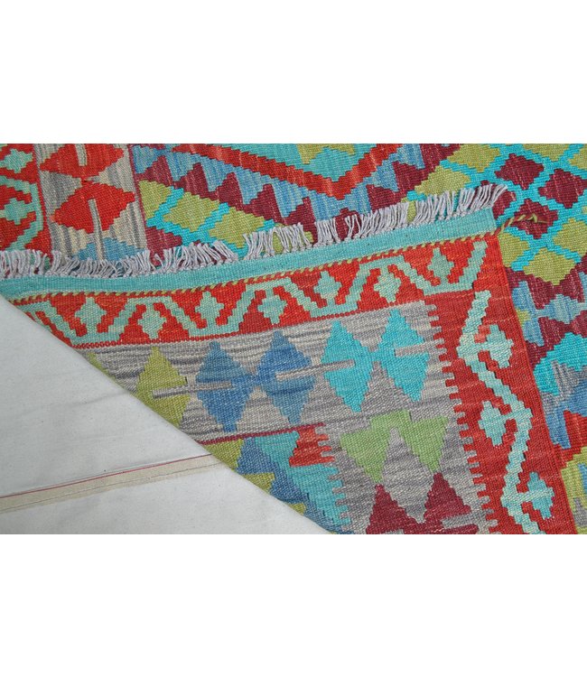 244x169 cm Handgeweven Oosters Kelim Tapijt Wol Vloerkleed