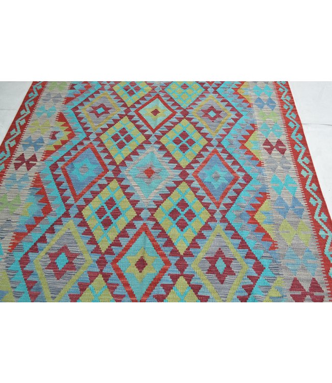 244x169 cm Handmade Afghan Kilim Area Rug Wool Carpet
