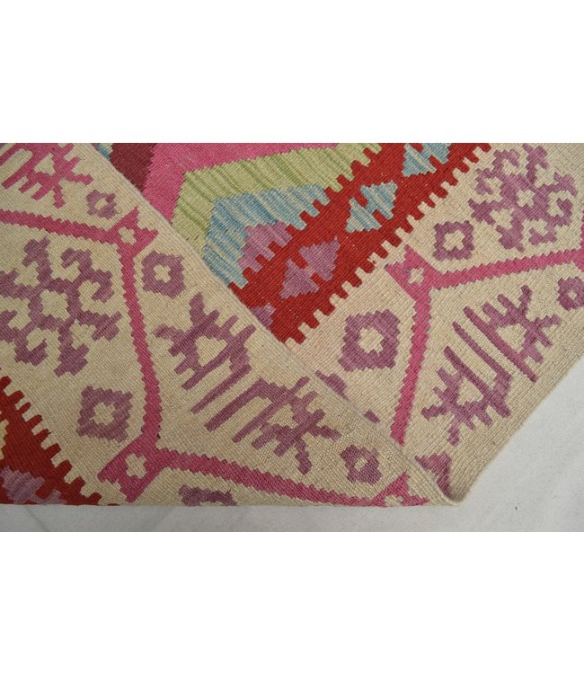 269x175 cm Handgeweven Oosters Kelim Tapijt Wol Vloerkleed