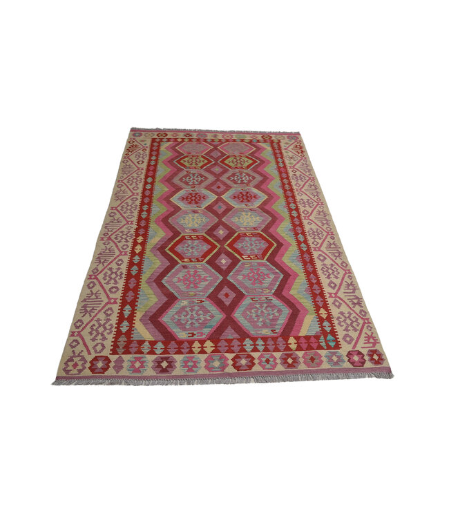 269x175 cm Handgeweven Oosters Kelim Tapijt Wol Vloerkleed