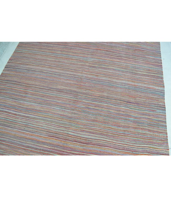 244x177 cm Handgeweven Modern Kelim Tapijt Wol Vloerkleed