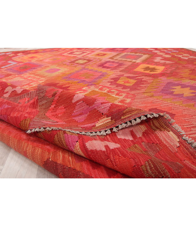 291x212cm Handmade Afghan Kilim Area Rug Wool Carpet