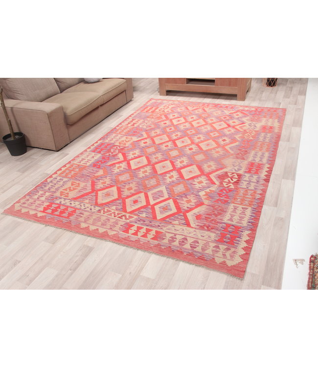 297x199 cm Handmade Afghan Kilim Area Rug Wool Carpet