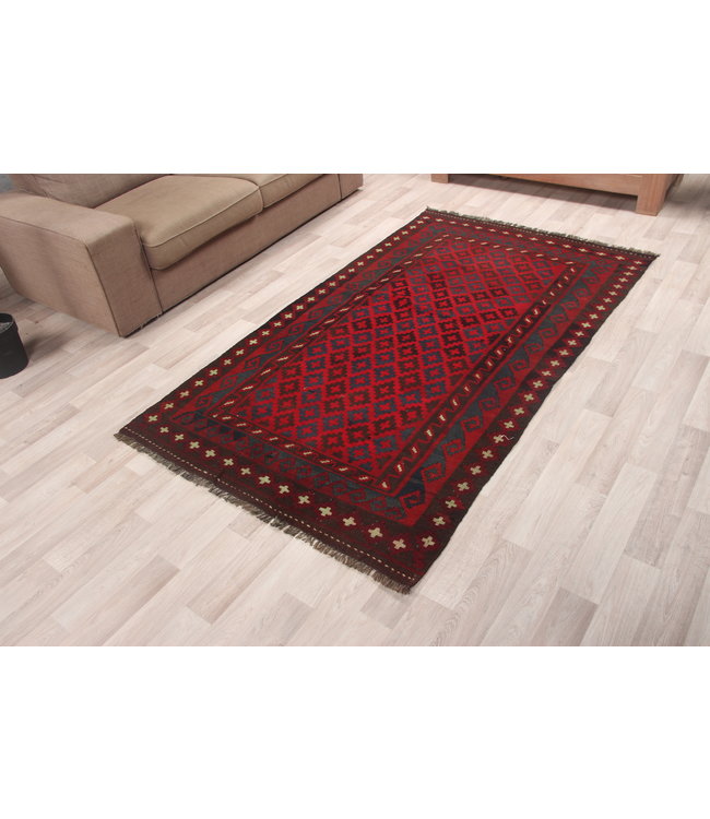 214x124cm Handgemaakt Oosters Kelim Wol Vloerkleed