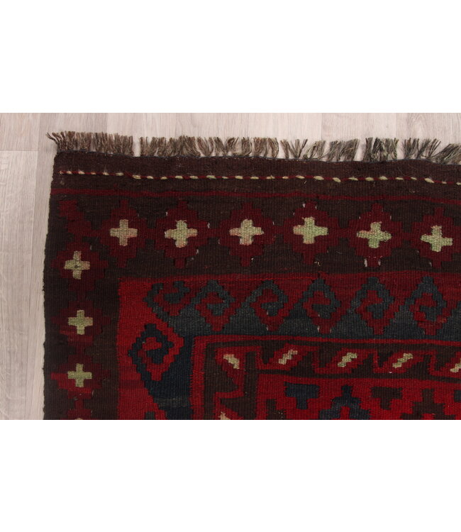 214x124cm Hand Woven Afghan Wool Kilim Area Rug