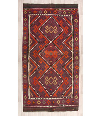 324x167cm Handgewebte Orientalisch Wolle Kelim Teppich