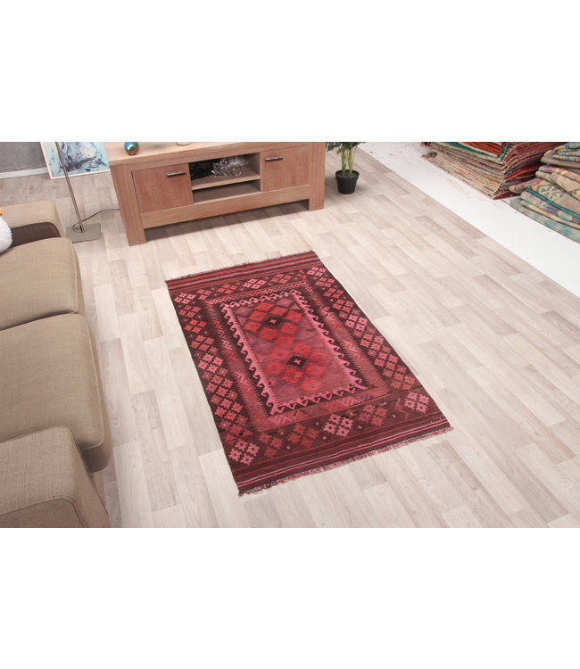 147x87cm Hand Woven Afghan Wool Kilim Area Rug