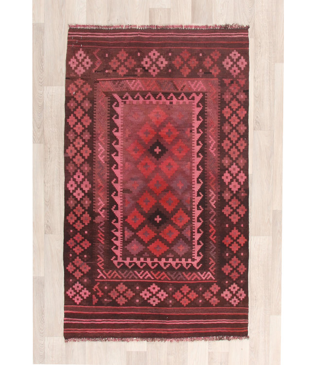 147x87cm Handgewebte Orientalisch Wolle Kelim Teppich
