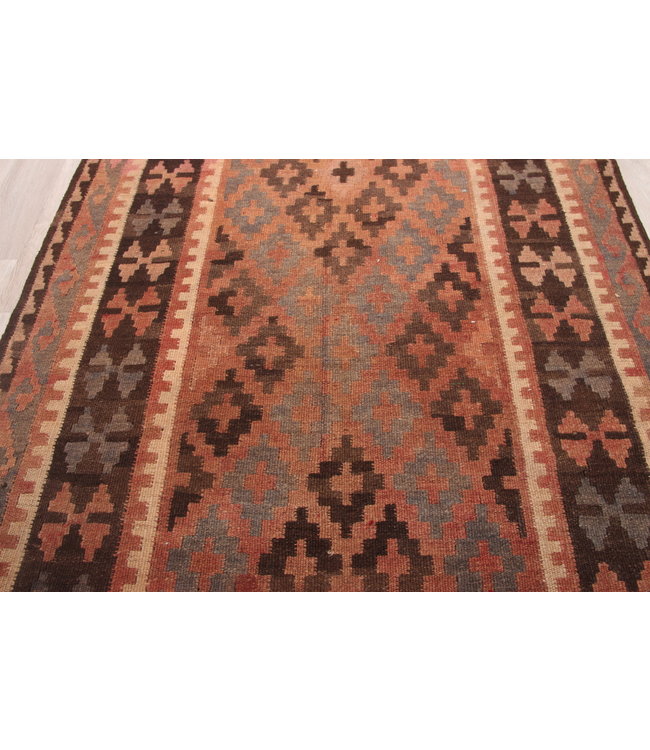 221x96cm Handgewebte Orientalisch Wolle Kelim Teppich