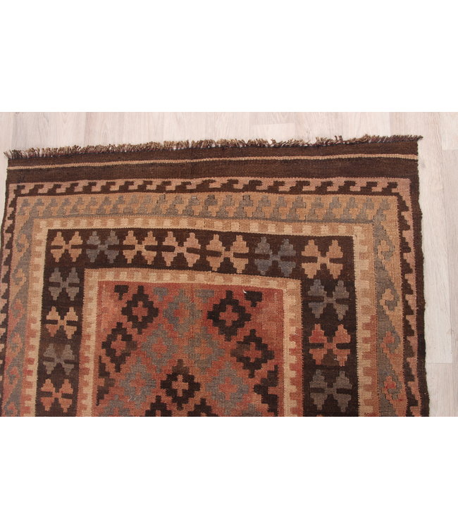 221x96cm Handgewebte Orientalisch Wolle Kelim Teppich