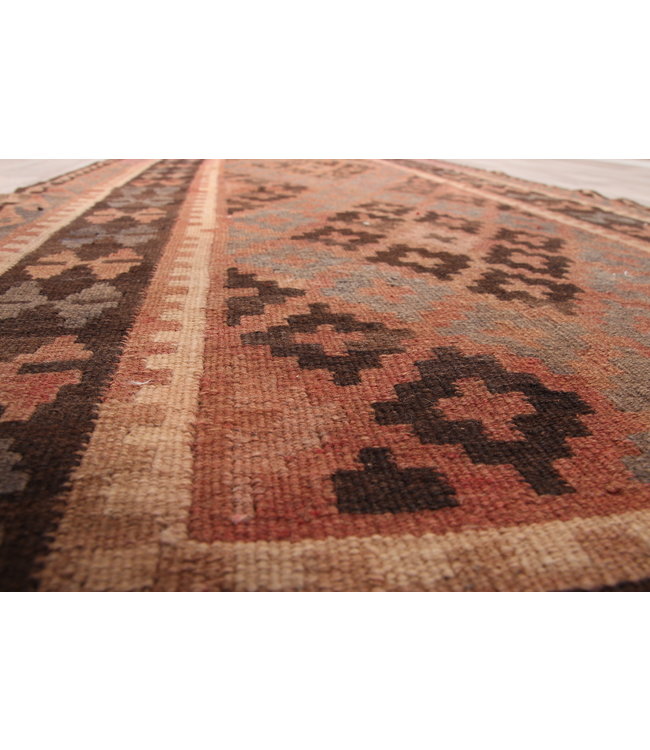 221x96cm Handgewebte Orientalisch Wolle Kelim Teppich