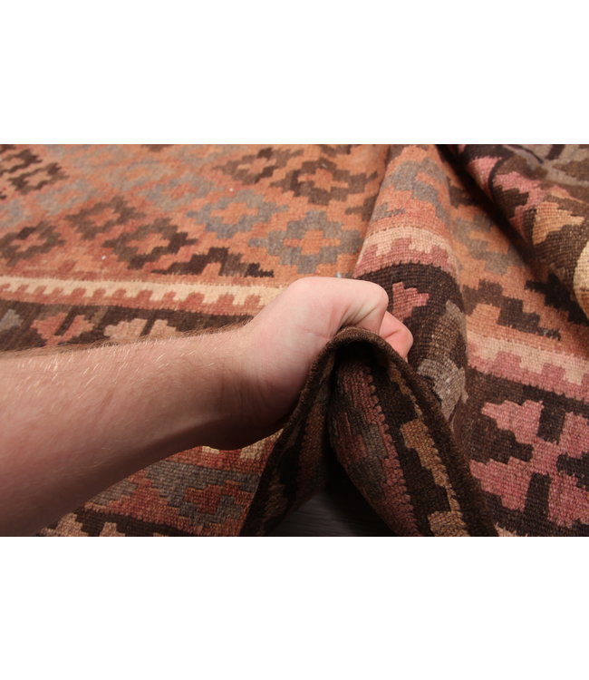 221x96cm Hand Woven Afghan Wool Kilim Area Rug