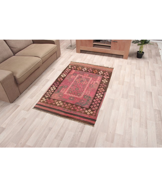 159x99cm Handgewebte Orientalisch Wolle Kelim Teppich