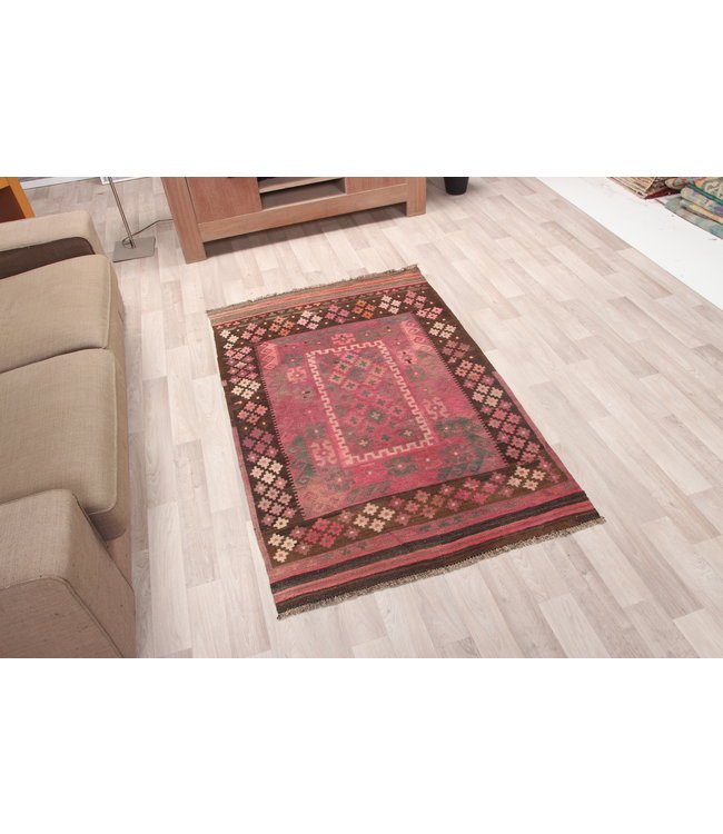 159x99cm Hand Woven Afghan Wool Kilim Area Rug