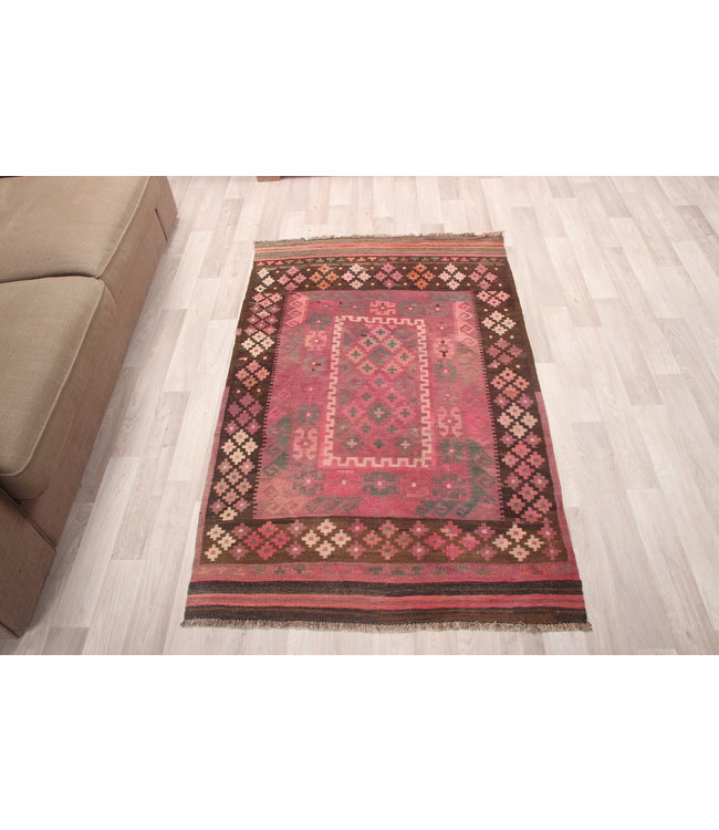 159x99cm Handgewebte Orientalisch Wolle Kelim Teppich