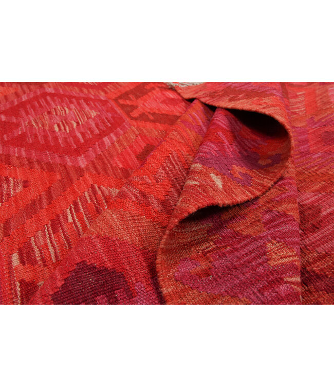 295x205cm Handgeweven Oosters Kelim Tapijt Wol Vloerkleed