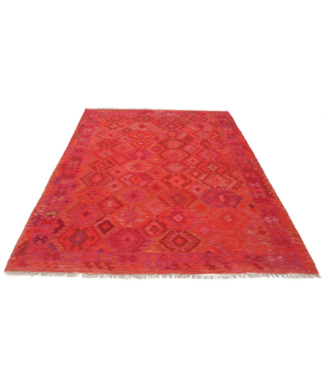 295x205cm Handmade Afghan Kilim Area Rug Wool Carpet