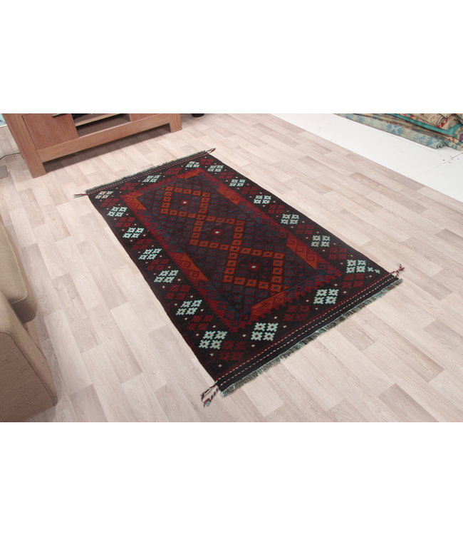 193x101cm Handgewebte Orientalisch Wolle Kelim Teppich