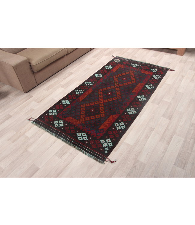 193x101cm Hand Woven Afghan Wool Kilim Area Rug
