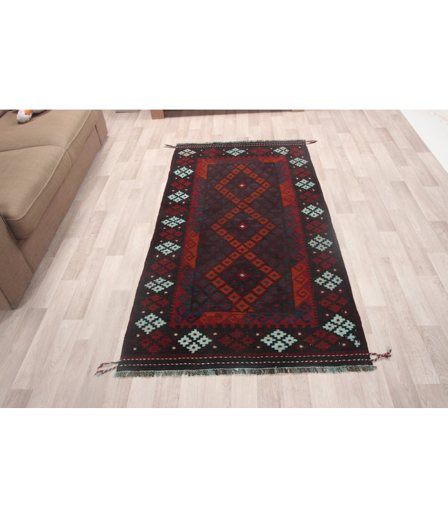 193x101cm Handgewebte Orientalisch Wolle Kelim Teppich