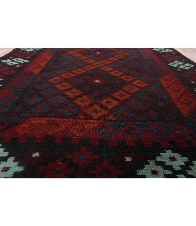 193x101cm Handgewebte Orientalisch Wolle Kelim Teppich