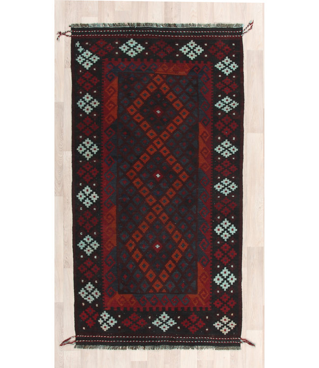 193x101cm Hand Woven Afghan Wool Kilim Area Rug