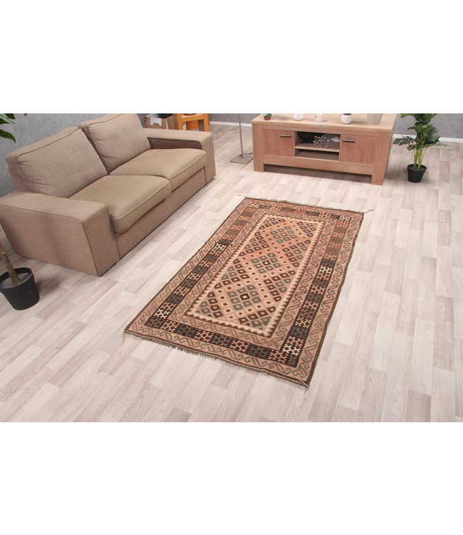 185x111cm Handgewebte Orientalisch Wolle Kelim Teppich