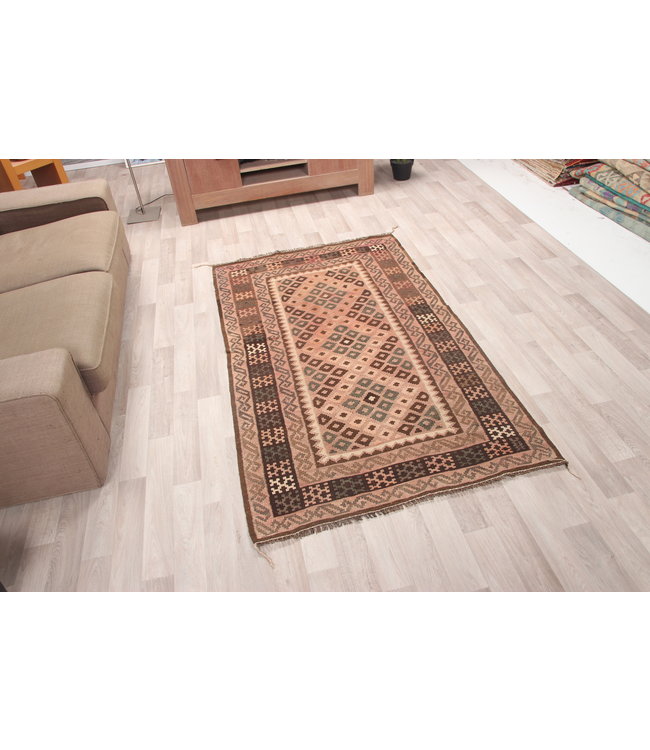 185x111cm Handgewebte Orientalisch Wolle Kelim Teppich