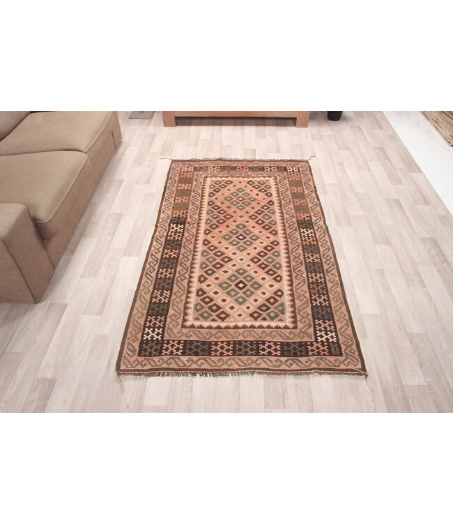 185x111cm Handgewebte Orientalisch Wolle Kelim Teppich