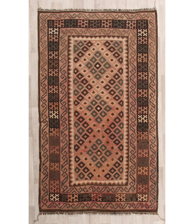 185x111cm Handgewebte Orientalisch Wolle Kelim Teppich