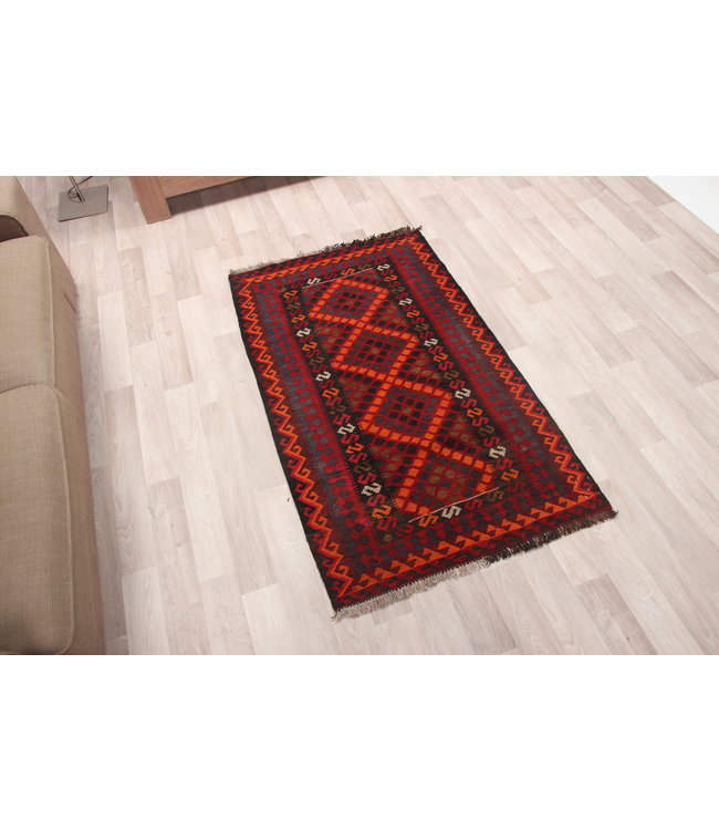 137x80cm Handgewebte Orientalisch Wolle Kelim Teppich