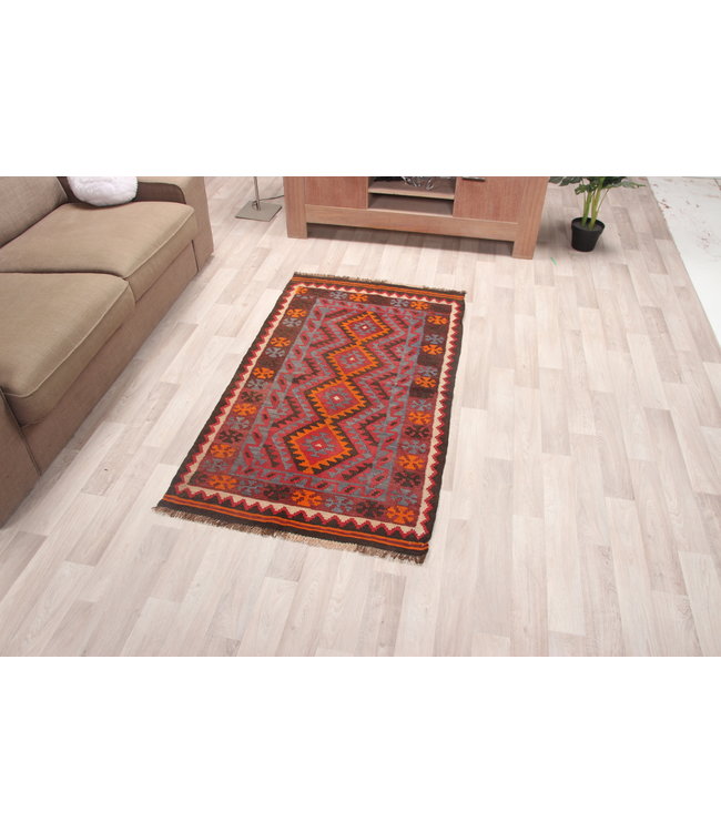 155x86cm Handgewebte Orientalisch Wolle Kelim Teppich