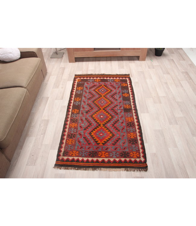 155x86cm Hand Woven Afghan Wool Kilim Area Rug