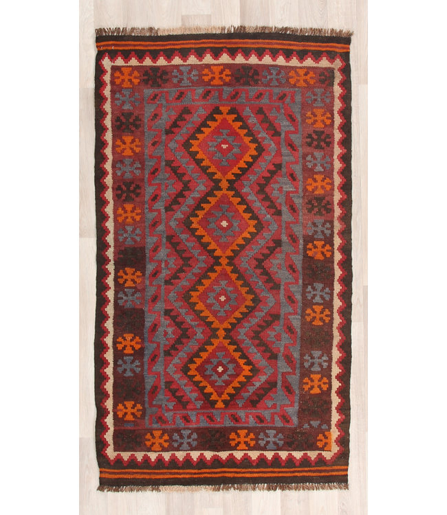 155x86cm Hand Woven Afghan Wool Kilim Area Rug