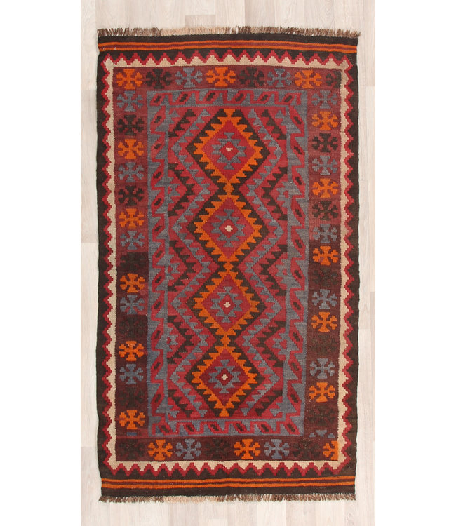 155x86cm Handgewebte Orientalisch Wolle Kelim Teppich