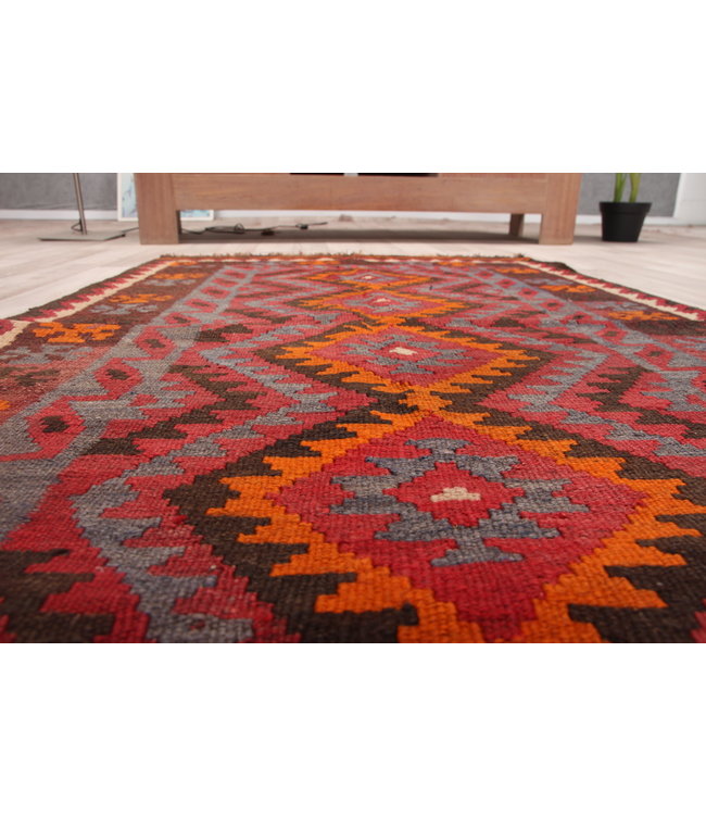 155x86cm Handgewebte Orientalisch Wolle Kelim Teppich