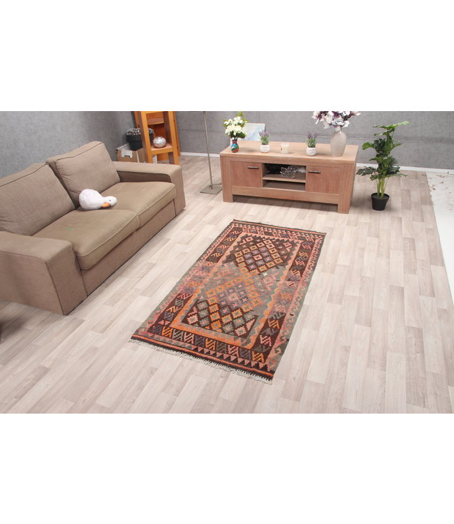 176x93cm Hand Woven Afghan Wool Kilim Area Rug