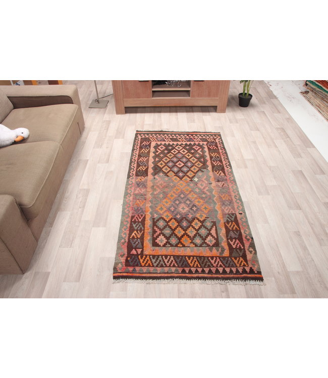 176x93cm Handgewebte Orientalisch Wolle Kelim Teppich