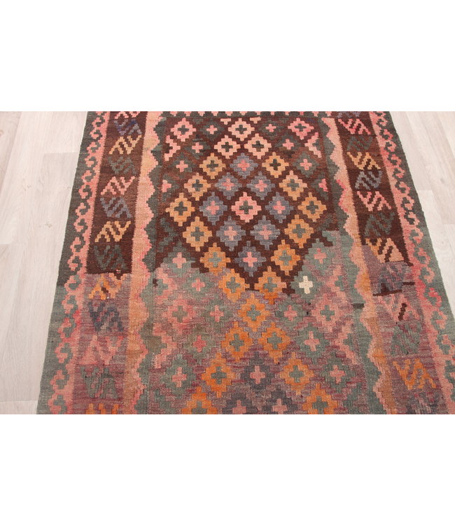 176x93cm Hand Woven Afghan Wool Kilim Area Rug