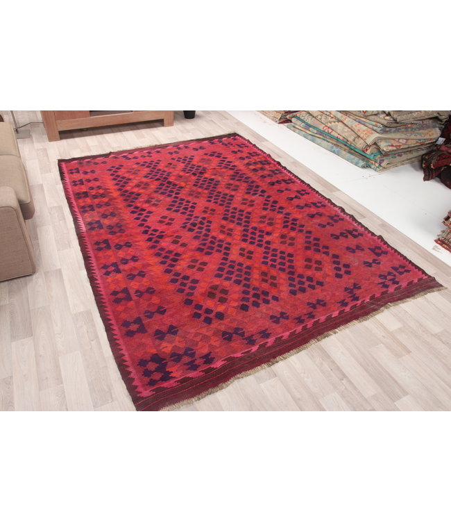 287x192cm Hand Woven Afghan Wool Kilim Area Rug